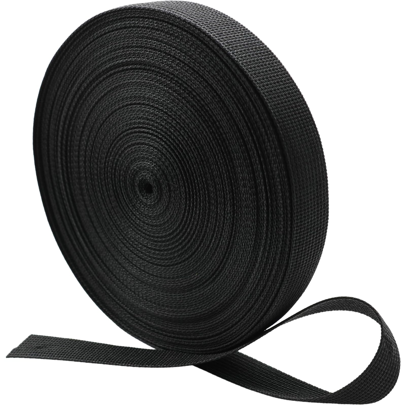 Yalulu 20 Meters 25mm Canvas Ribbon Belt Bag Polypropylene Strap Webbing Nylon Webbing Knapsack Strapping Sewing Bag Belt Accessories (Black)