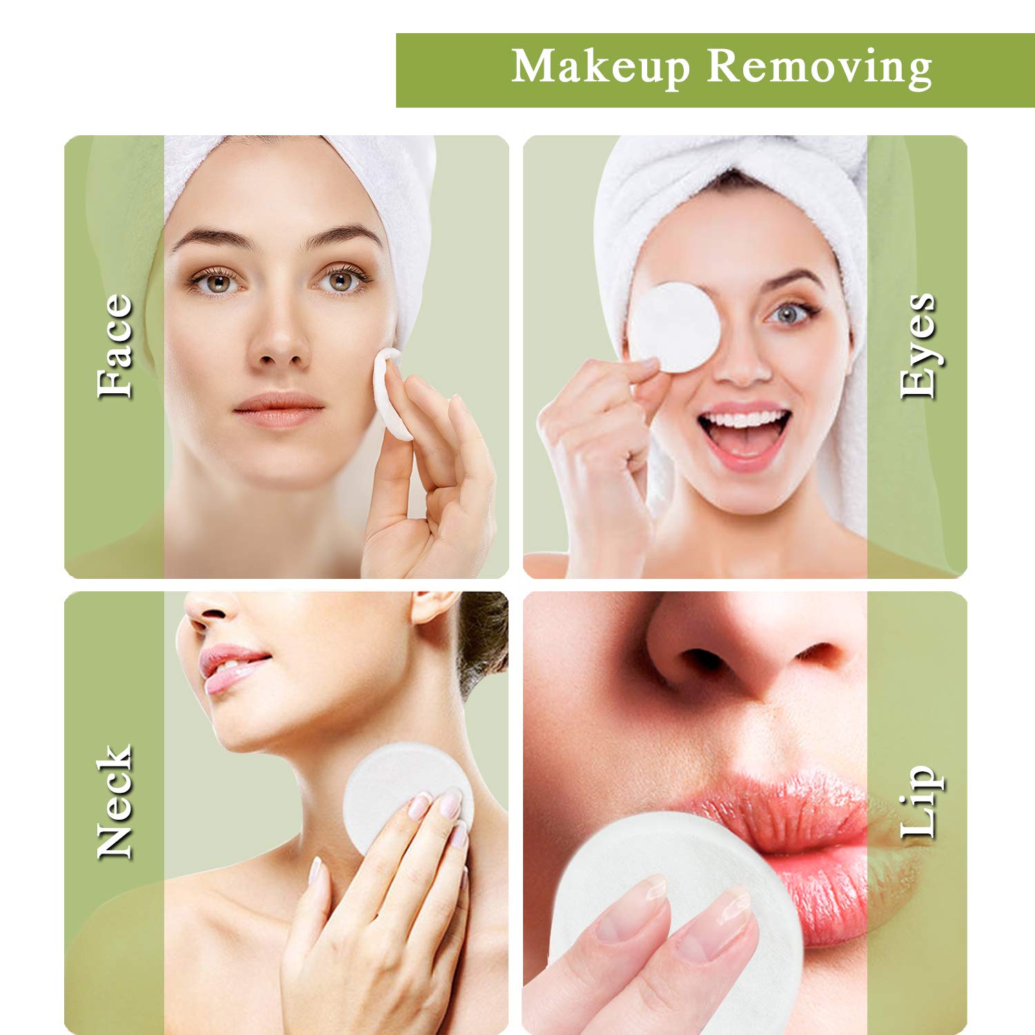 Miw Piw Reusable Cotton Pads Face Pack 13 Washable Makeup Remover Laundry Bag Skincare Cleaning Bamboo Cloth Rounds Facial Wipes Eye Lip : Beauty