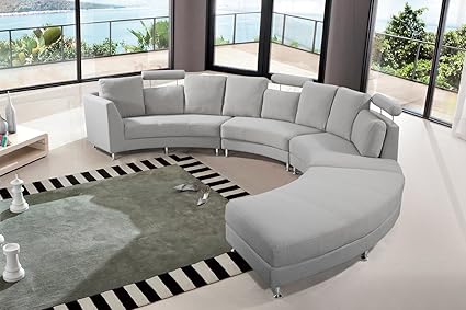Velago Rossini Light Grey Modern Design Circular Sectional Sofa