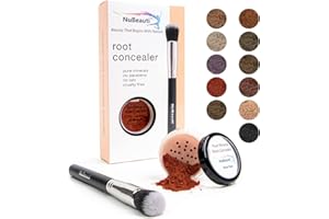 NuBeauti Hair Root Touch Up Powder - Brick Red - 11 True-to-Nature Root Concealer Shades - Longer-Lasting, Zero Fragrance, Talc or Parabens - With Brush