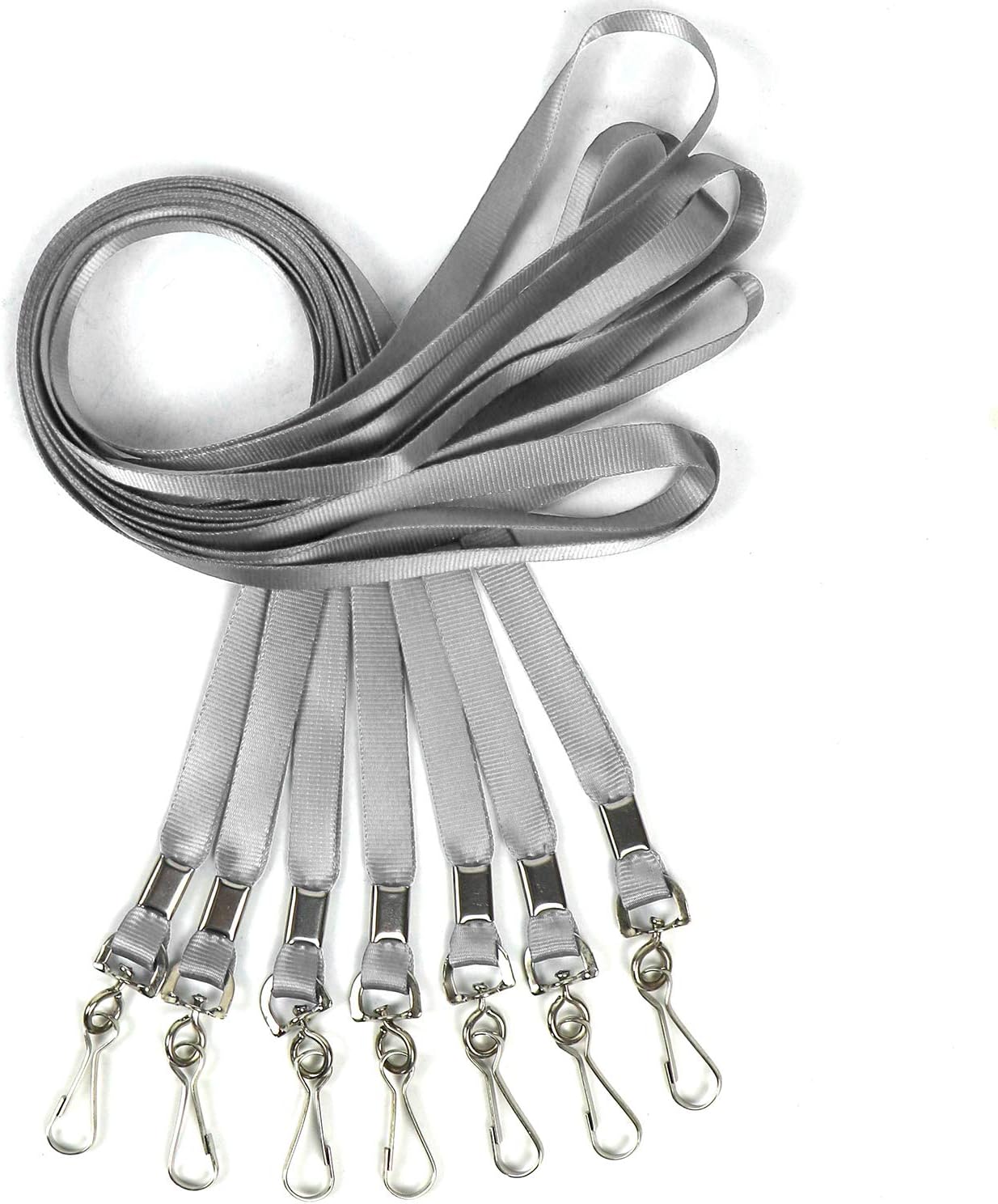 Gray Lanyard Flat Bulk Lanyards for ID Badges Comfortable Neck Straps Nylon Cruise