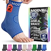 Modvel Foot & Ankle Brace Socks for Sprained Ankle Compression Sleeve - Plantar Fasciitis Relief Brace, Foot Support for pain Women & Men - Tendonitis & Arthritis Feet Sleeve, Stabilizing Ankles Wrap