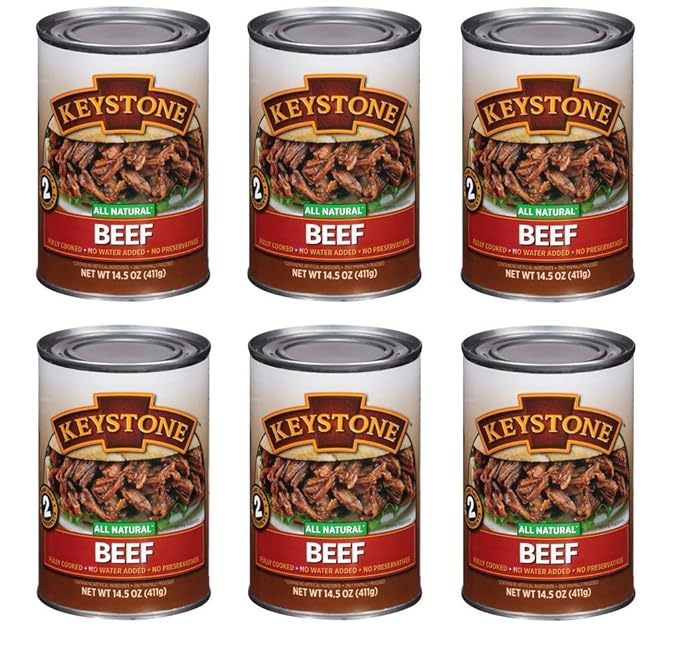 Keystone Meats All Natural Canned Beef, Ground, 14 Ounce