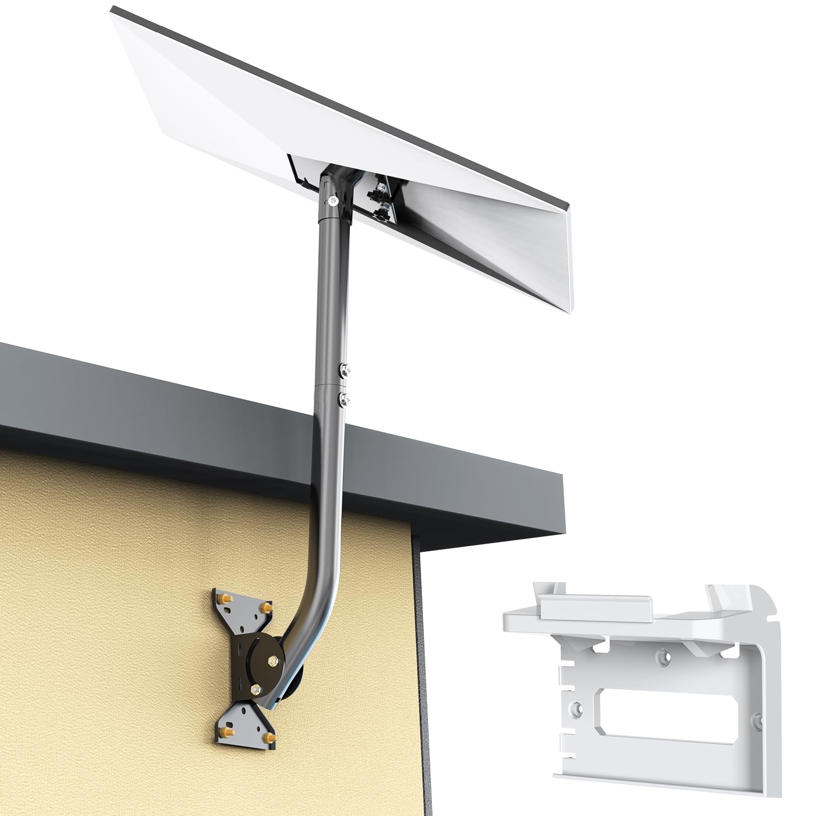 Photo 1 of Starlink Mount Gen 3 with Pipe Adapter, Long Heavy Duty Starlink Mounting Kit Compatible with Starlink Gen 3 for Wall/Roof, Adjustable Angle
