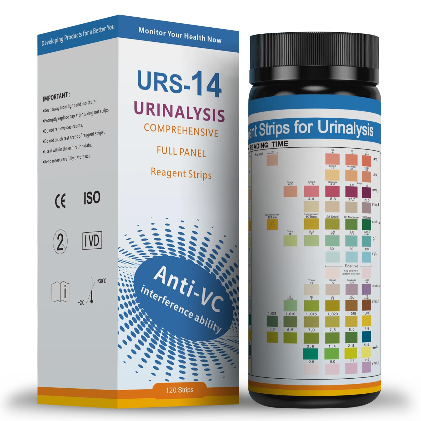 Photo 1 of  EXP 08/12/2027
URS Test Strips for Urinalysis and Detection Screening of Leukocytes and Nitrites (UTI) - for OTC USE Leukocytes and Nitrites