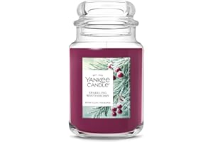 Yankee Candle Sparkling Winterberry, Holiday Scented Candle, 22oz Large Jar with up to 150 Hour Burn Time, Giftable, Holidays