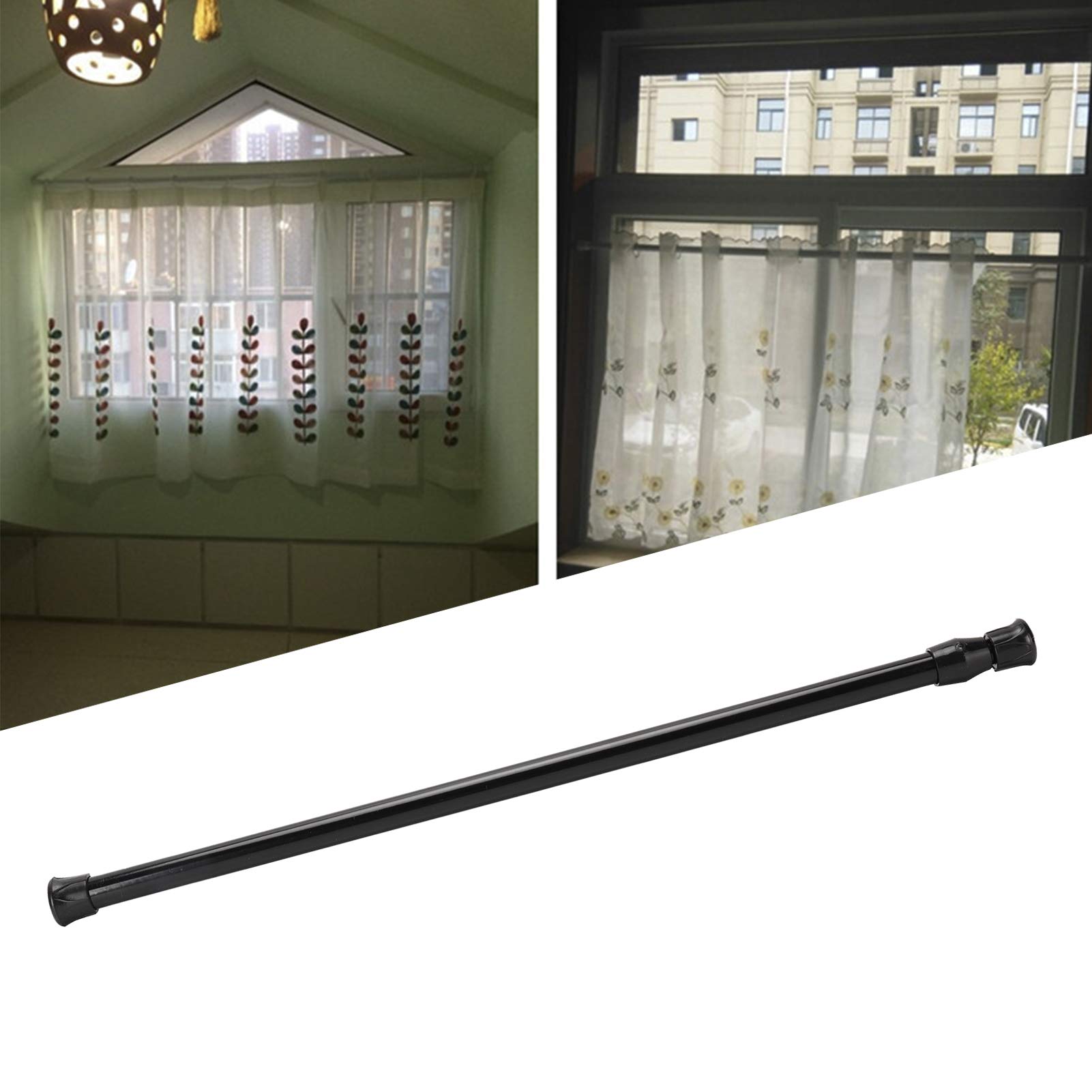 High-Carbon Steel Extendable Tension Curtain Rod No Drill Adjustable 40-70 inch Non-Slip Feet Multi-Purpose for Bathroom Kitchen Wardrobe