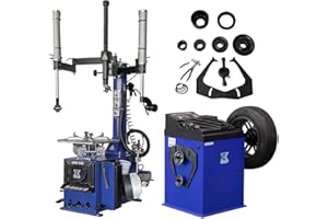 XK New Model 988 Tire Changer Tire Machine Wheel Changers Combo 690 Balancer Rim Clamp with 36 Month Part Replacements 110V