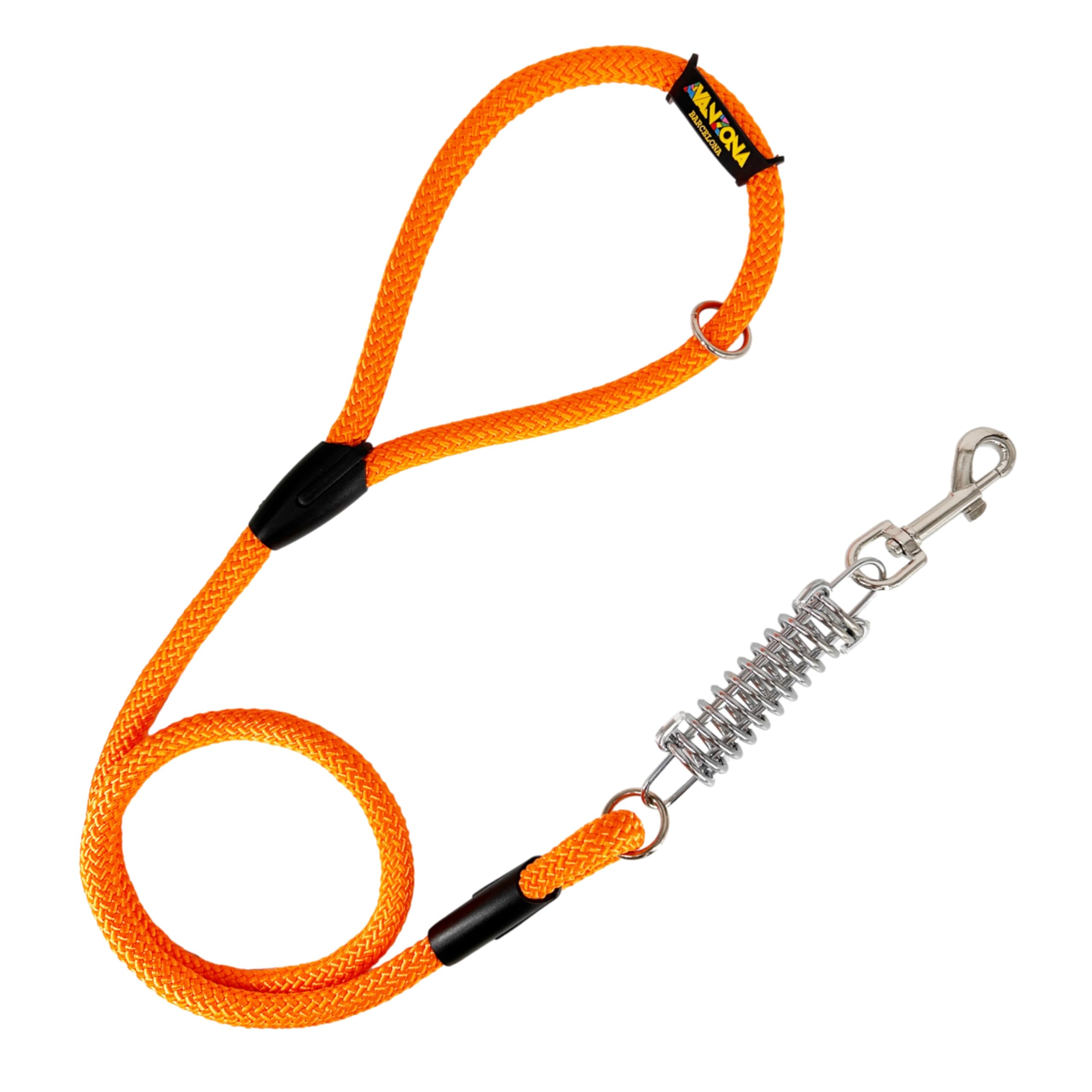 Dog Lead, Shock Absorber, Anti Pull, for Medium and Large Dogs, Made in Spain. 120cm. Orange