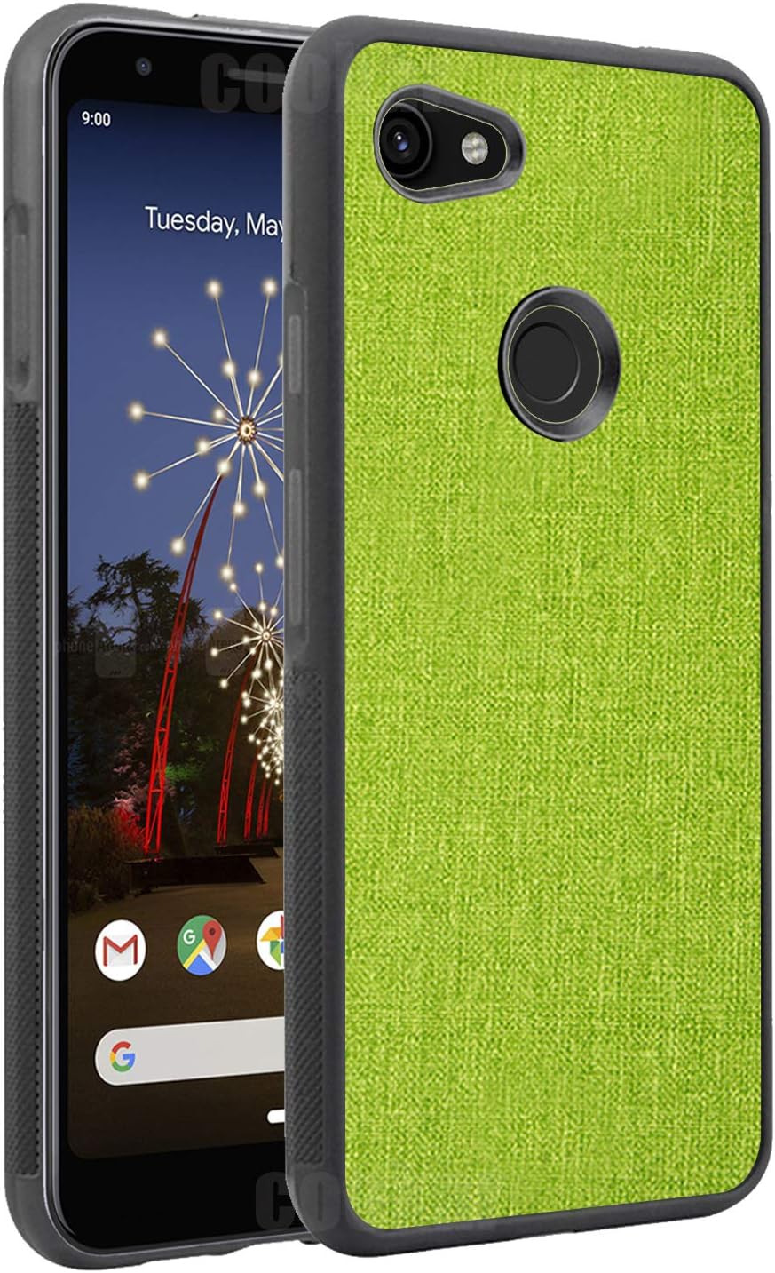 cookaR Case for Google Pixel 3a,[Ultra Thin] Hard PC Back/Soft Silicone Frame,Premium PU Surface Look like the Fabric Cover Shell for Google Pixel 3a Smartphone, Mint Green