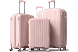 Nazhura Luggage Set, 3-Piece Hardside Suitcase Set, 20-inch Carry On, 24-inch, 28-inch Luggage