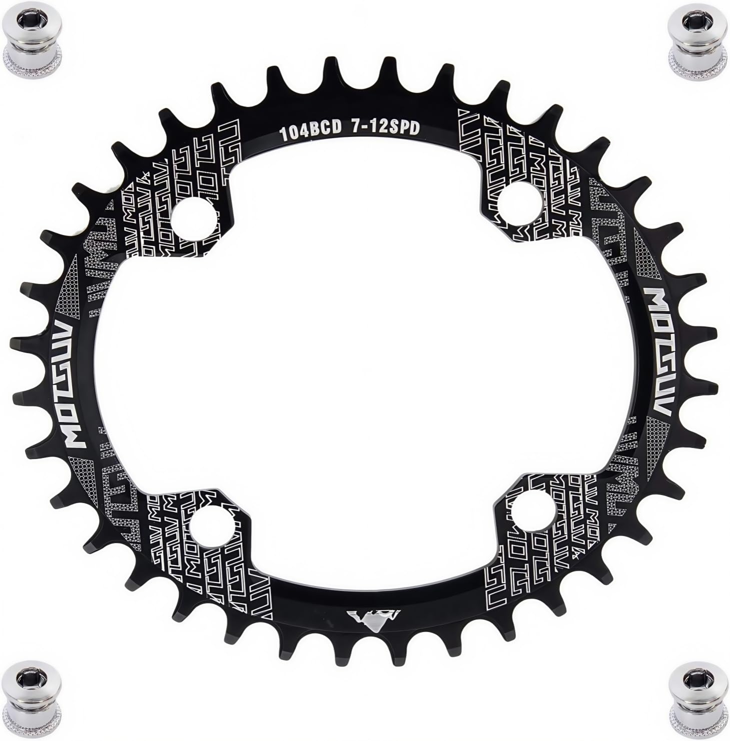 YBEKI 7075-T6 Oval Chainring (32T/34T/36T/38T) – 104BCD Narrow-Wide MTB/Road Bike Chainwheel | Biomechanical Design Lab-Proven 15% Efficiency Boost | 92% Anti-Drop