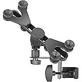 Amazon Basics Adjustable Tablet/iPad Mount Holder for Microphone and Music Stand, Black