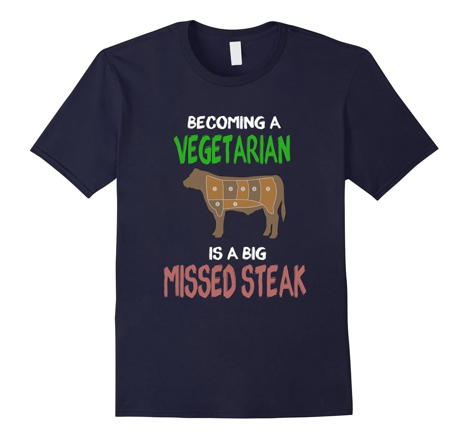 Becoming a Vegetarian is a Big Missed Steak Funny T-Shirt-ANZ