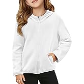 Haloumoning Girls Fleece Jacket Kids Zip Up Hoodie Lightweight Fall Winter Jackets Outerwear with Pockets 5-14 Years