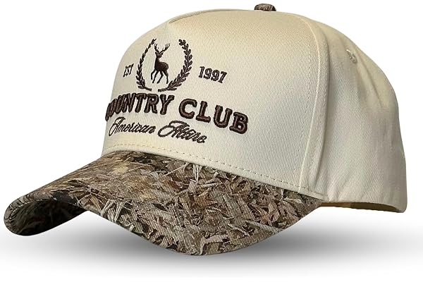Vintage Western Trucker Hat | Men & Women | Country Cute Caps for Cowgirls Cowboys | Camo Denim Embroidered Cotton | Snapback