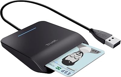 Lecteur de Carte DNI USB, Lecteur de Carte Identité, Noir
