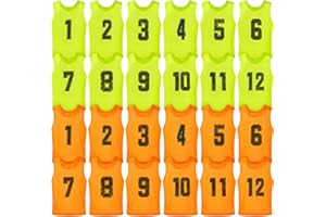 Vabean 24 Pack Nylon Mesh Scrimmage Team Practice Vests Pinnies Jerseys Train Vest for Adult Sport Basketball Soccer Football