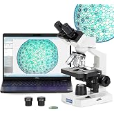 AmScope OMAX M82E Binocular Compound Microscope, 40X-1000X | 40X-1000X Magnification, Lab LED Illumination, Double Layer Mechanical Stage