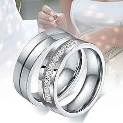 Aeici Stainless Steel Wedding Rings for Couple