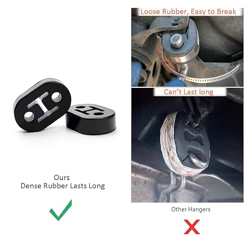 2-Pack Universal Exhaust Hangers — 12mm Hole, High-Density Rubber Muffler Mounts