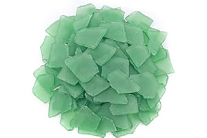 Keedolla 15 Oz Green Sea Glass Pieces for Crafts, 0.79"- 2" Beach Sea Glass Art Frosted Seaglass Pieces for Vase Filler|Beach Weddings|Home Decor