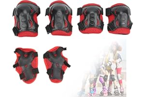 Kids/Youth Knee Pads Elbow Pads Wrist Guards Set for 5-16 Years, Child Protective Gear Set for Roller Skates, Cycling, BMX Bi