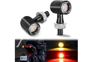 Nilight Motorcycle Rear LED Turn Signals Brake Tail Light Red Yellow Beam Mini Size Blinkers Compatible with Harley Honda Kaw
