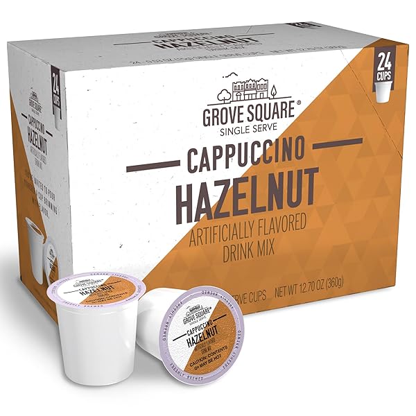 GROVE SQUARE CAPPUCCINO, HAZELNUT, 24 SINGLE SERVE CUPS