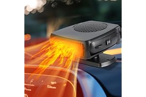 LVSNRO Car Heater Portable 12V 200W Heater for Vehicle,Plug into Cigarette Lighter,360° Rotation Defroster for Car Windshield,2-in-1 Heating & Cooling Fan for Cars,SUVs,Trucks,RVs