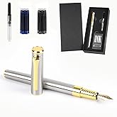 lucilynx Fountain Pen with Medium Nib, Includes 10 Ink Cartridges, 2 Ink Refill Converter and Premium Gift Box, Luxury Fountain Pen Perfect for Journaling, Calligraphy, Smooth Writing