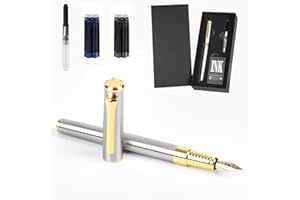 lucilynx Fountain Pen with Medium Nib, Includes 10 Ink Cartridges, 2 Ink Refill Converter and Premium Gift Box, Luxury Fountain Pen Perfect for Journaling, Calligraphy, Smooth Writing