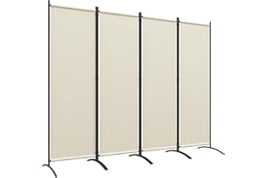 Outsunny 4 Panel Folding Room Divider, 5.6FT Privacy Screen with Wide Feet, Portable Freestanding Privacy Panel for Garden, B