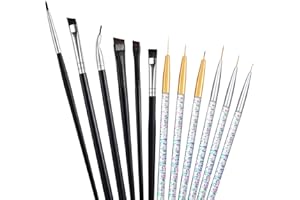 GANDEER 12 Pieces Eyeliner Brushes Set, Slanted Makeup Gel Eyeliner Brush Line Fine Bent Eyeliner Brush Pointed Round Makeup Brush Angled Eyeliner Makeup Tool for Girls Women Cosmetic Applicators