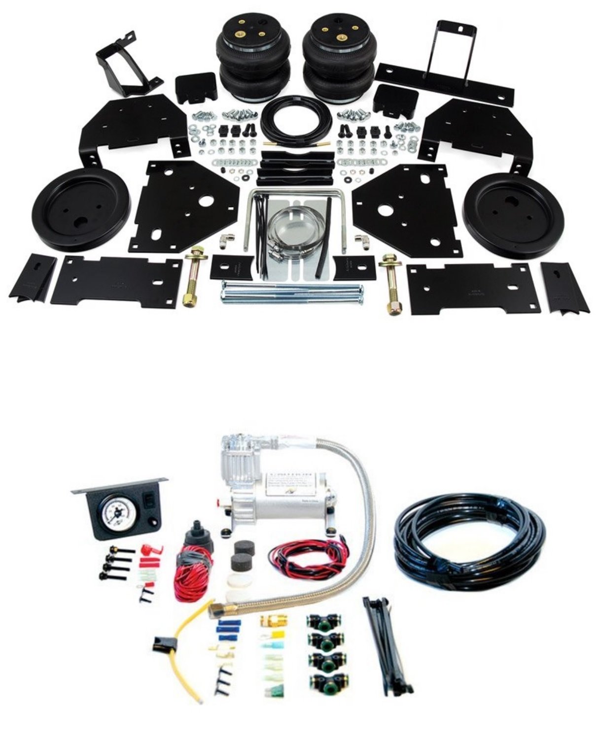 Air Lift 57599 25655 Set of Rear Load Lifter 7500 XL Series with Load Controller I On-Board Air Compressor Kit for Ford F-250 F-350 F-450 Super Duty Pickup