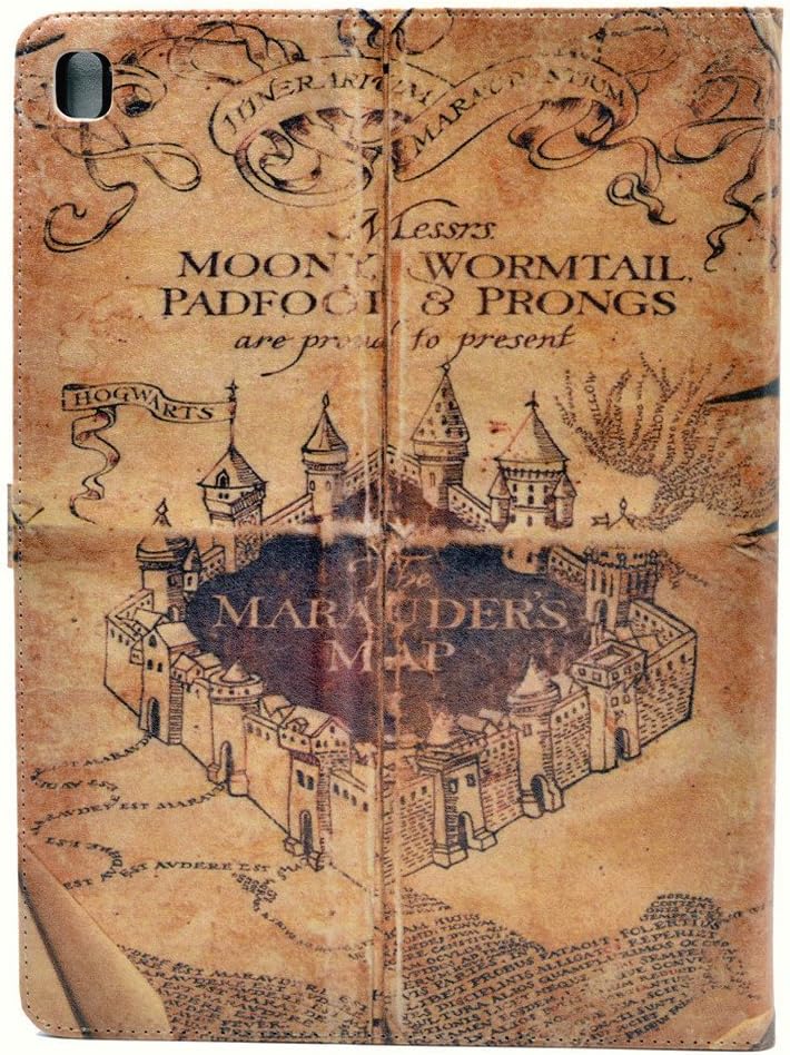 YHB Case for iPad Pro 9.7 inch, The Marauder's Map Vintage Magic School Pattern Protective Skin Leather Folio Stand Case Cover for Apple iPad Pro 9.7 inch, 2016 Model (A1673 ,A1674 ,A1675)