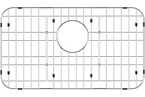 iPEGTOP Sink Bottom Grid, Stainless Steel Sink Protector 23" x 13" Rear Drain Hole with Corner Radius, Sink Grate Rack for Bottom of Kitchen Sink Single Bowl with Hole Cover