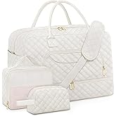 Travel Duffle Bag, Weekender Bags for Women with Shoe Compartment & Wet Toiletry Pocket , Carry on Overnight Hospital Bag for Woman Labor Delivery, Gym, Trip, Ideal Christmas Gift for Women Beige