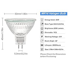WeshLMPO MR16 Halogen Light Bulb 2 pin 50W