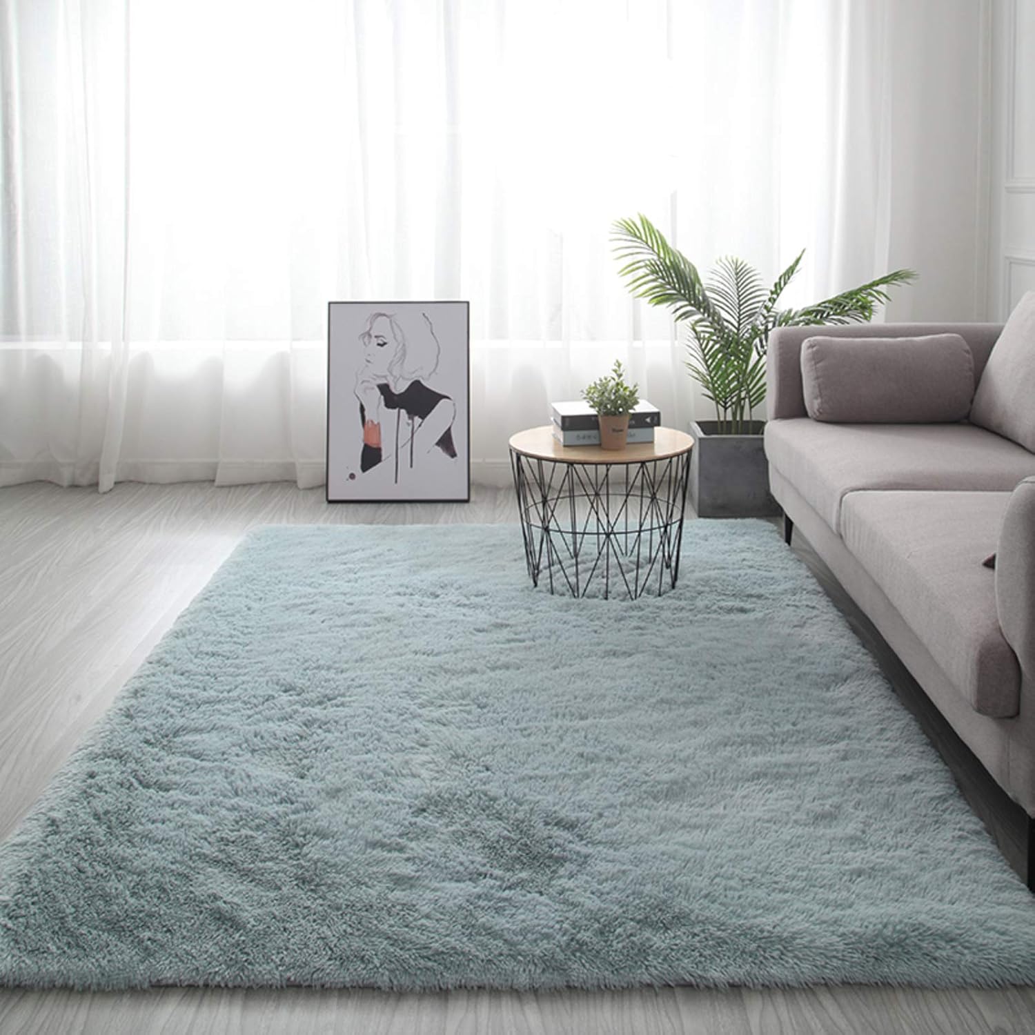 Machine Washable Area Rugs For Living Room,Fluffy Shag Fur Rug For Kids Nursery Dorm Room