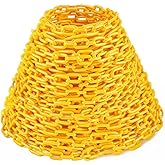 DrawPies Yellow Plastic Chain, 100Ft Plastic Chain Links Safety Chains Barrier