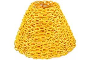 DrawPies Yellow Plastic Chain, 100Ft Plastic Chain Links Safety Chains Barrier