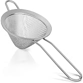 Fine Mesh Strainers Reinforced Anti-Break Handle Drink Tea Strainer Sliver | Upgraded 3.3" 304 Stainless Steel Cocktail Strai