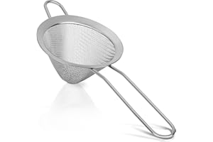 Rainspire Stainless Steel Small Strainer Fine Mesh Strainer, Mini Cocktail Strainer for Cocktails Tea Herbs Coffee & Drinks, 