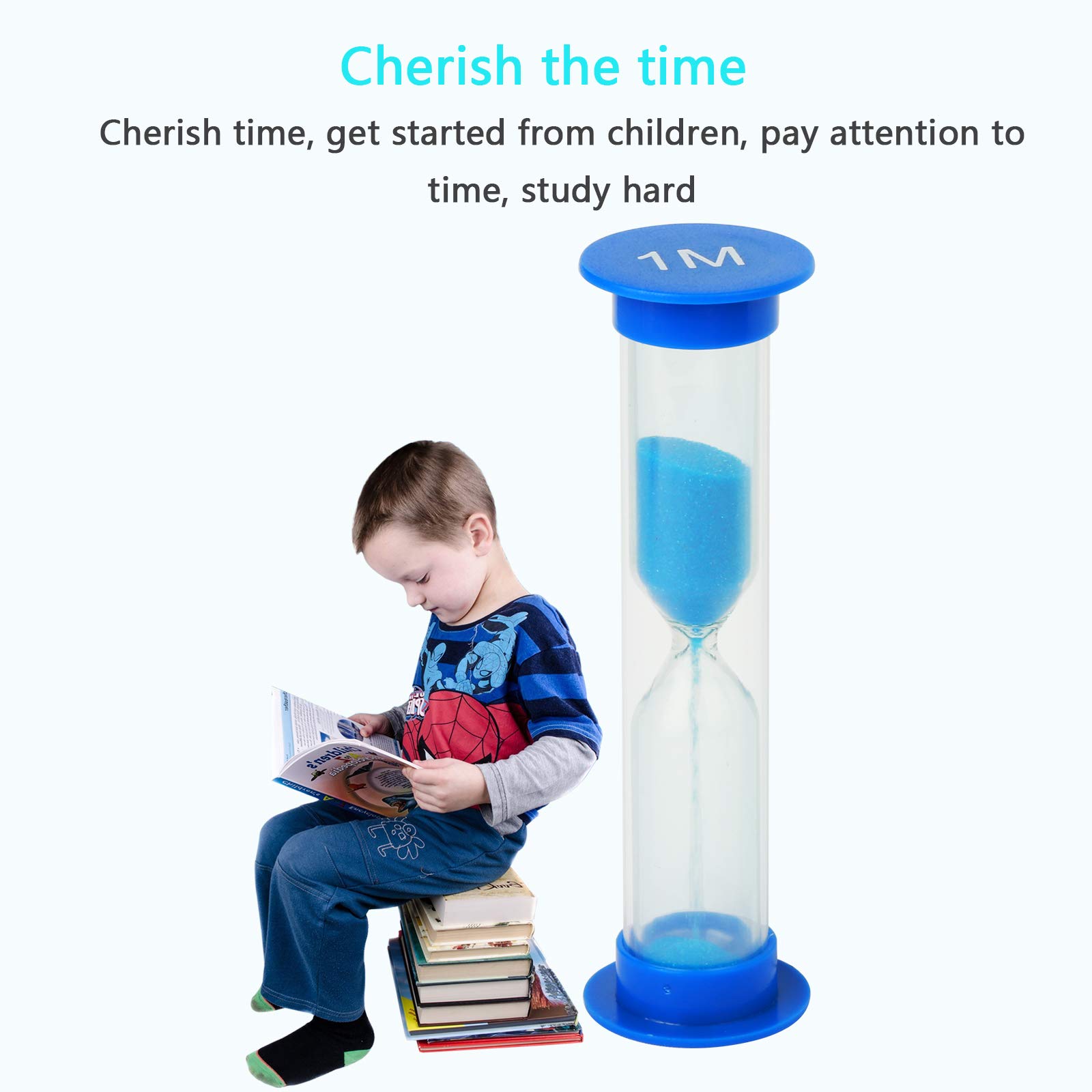 Sand Timer MEZOOM 6 Pcs Colorful Hourglass Sandglass 10 mins /5 mins /3 mins /2 mins /1 mins /30 sec Sand Clock Timer with Silver Whistle and Storage Box for Kitchen Cooking Kids Adult (Small)