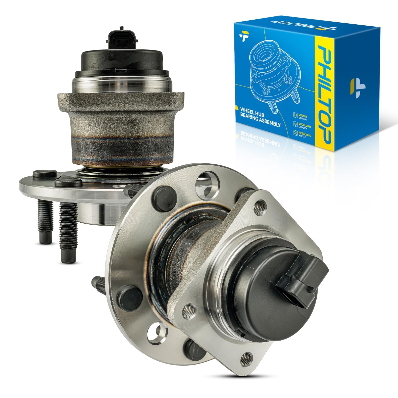 Photo 1 of PHILTOP 513090 Front Rear Wheel Bearing Fit for Chevrolet Camaro 1993-2002, Pontiac Firebird 1993-2002, Chevrolet S10 1997-1998, Avanti II 2001-2004, 5 Lugs Wheel Hub Assembly W/ABS