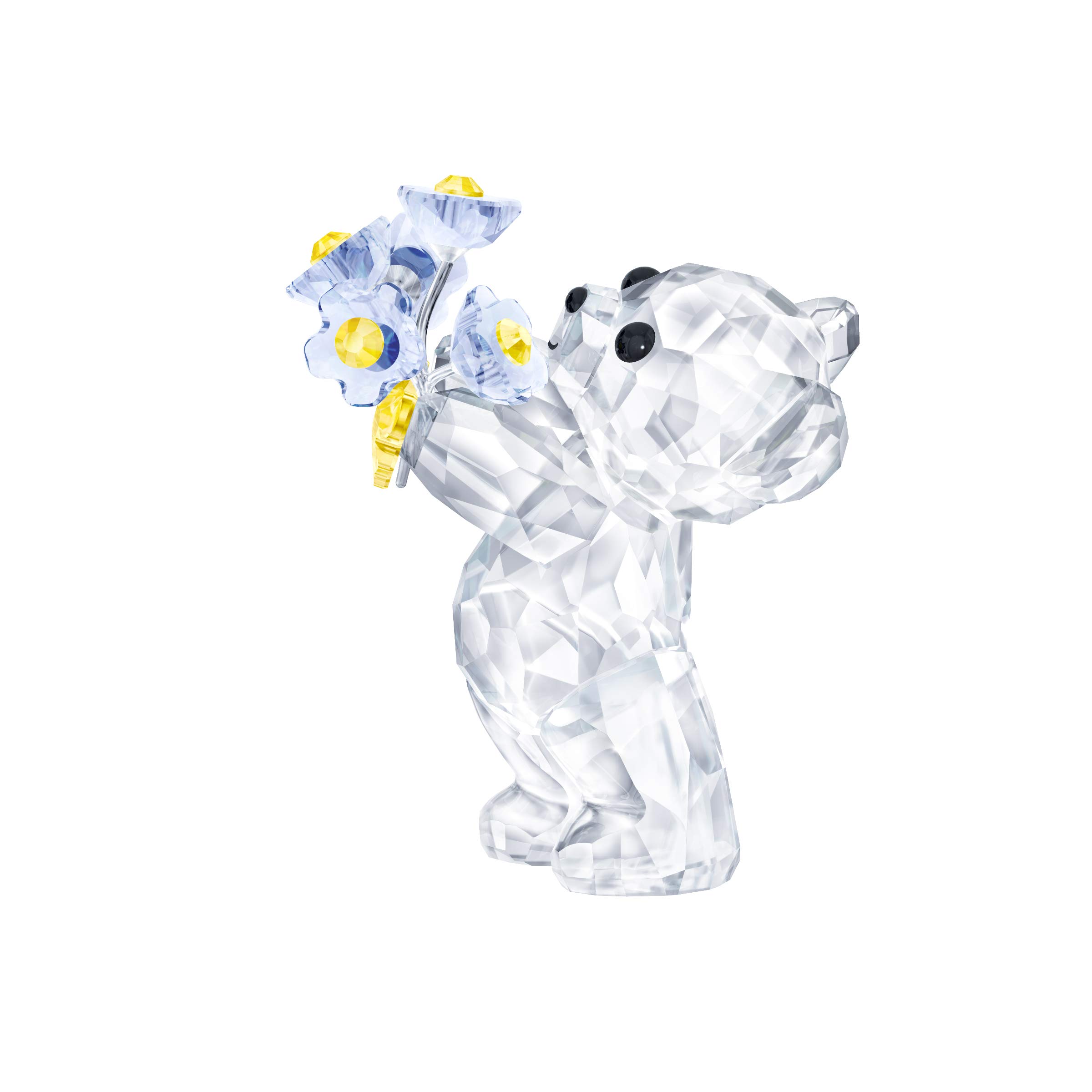 SWAROVSKI Kris Bears Forget Me Not, Clear Swarovski Crystal with Blue and Yellow Accents, Part of the Swarovski Kris Bears Collection Image