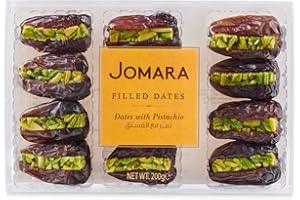 JOMARA Organic Wanan Dates with Pistachio, 7oz (200g) | Natural Dried Dates | Healthy Dried Fruit for Snacking - Fiber and Antioxidants Natural Source | Vegan, Gluten Free, Paleo, Dairy Free (Pack of 1)