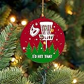 Disc Golf Christmas Ornaments, Disc Golf Basket Wooden Ornament for Xmas Tree, DiscGolf Frisbee Decorative Hanging Ornamen, Keepsake Gifts for Sport Lovers, Disc Golfers, Players, Family, Friends