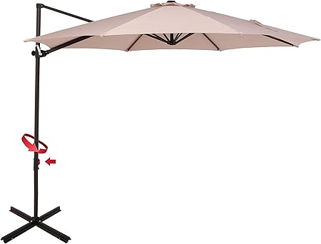 Amazon Com Grand Patio 10 Ft Aluminum Offset Umbrella Uv Protected Patio Cantilever Umbrella With Tilt And 360 Rotation Champagne Garden Outdoor